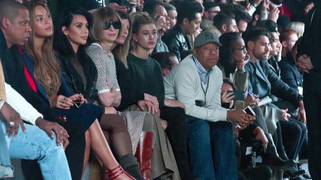 A-list ... Jay Z, Beyonce, Kim Kardashian, Anna Wintour and Russell Simmons. Picture: AP Photo/Bebeto Matthews