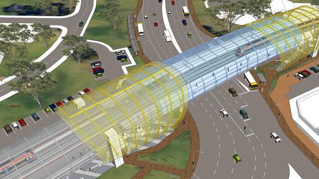 An artist’s impression of how road and rail could be separated at Oaklands Crossing.