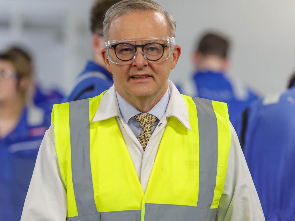 Prime Minister Anthony Albanese at BAE Systems in the UK in May. Picture: Andrew Parsons / The Australian Pool Image