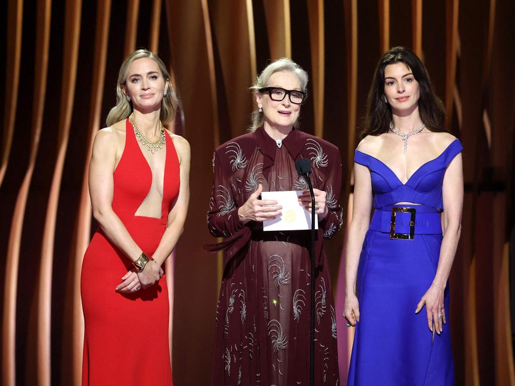 Emily Blunt, Meryl Streep, and Anne Hathaway at the Screen Actors Guild Awards in February. Picture: AFP