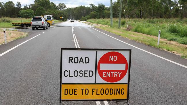 More than 70 roads have been shut across Queensland after large parts of the state copped a 300mm deluge of rain overnight. Picture: Liam Kidston