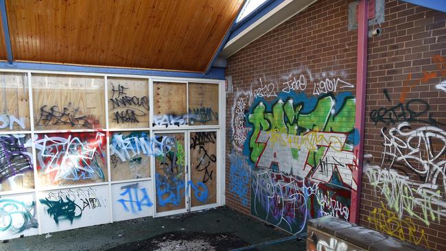 Asbestos is being removed from the old Wantirna Heights School site, which has previously been targeted by vandals. Picture: Josie Hayden