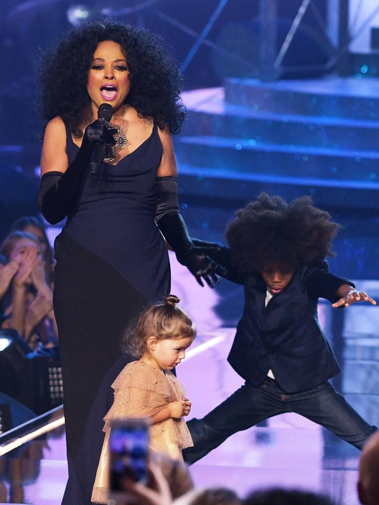 Honoree Diana Ross performs onstage with her grandchildren during the 2017 American Music Awards at Microsoft Theater on November 19, 2017 in Los Angeles, California. Picture: Getty