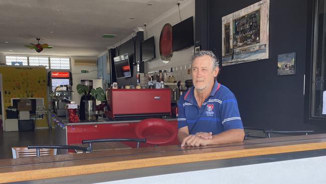 Cafe owner and former Newcastle Knights player Troy Clarke worries about his cafe's future.