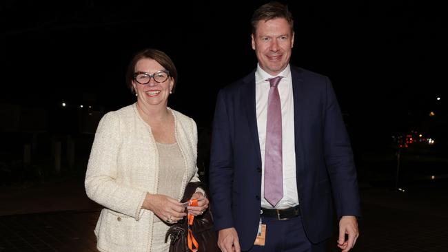 Australian Banking Association chief Anna Bligh and Commonwealth Bank executive Evan Robertson. Picture: Jane Dempster