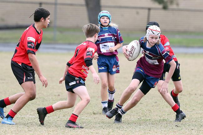 A Rugby League Gold Coast junior gala day at Burleigh Bears Junior Rugby League Club. Under 14s. Mudgeeraba vs Ormeau. 5 September 2021 Miami Picture by Richard Gosling