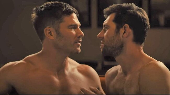 McFarlane (left) and Eichner in one of the film's racy sex scenes.