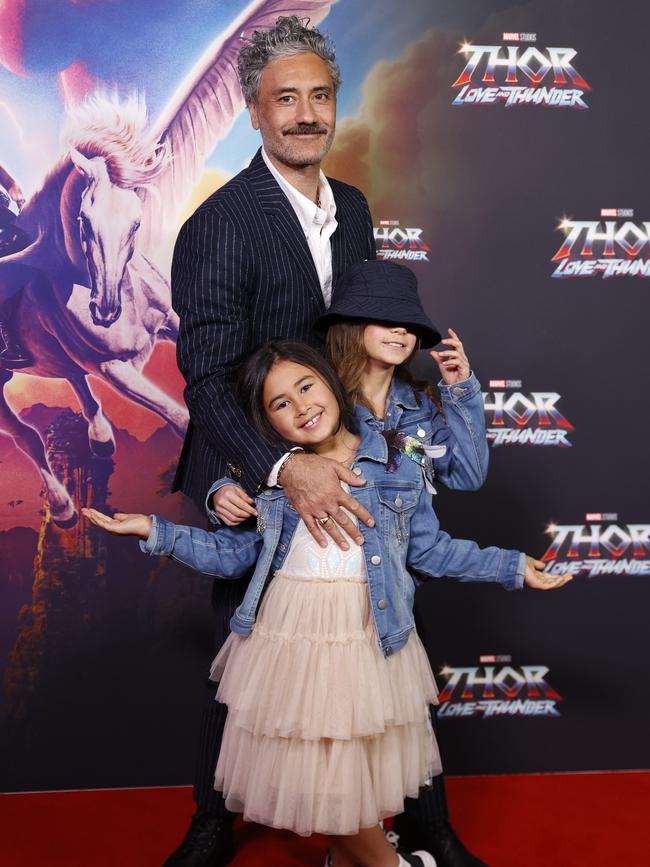 Director and co-star Taika Waititi also attended the premiere with his kids. Picture: Jonathan Ng