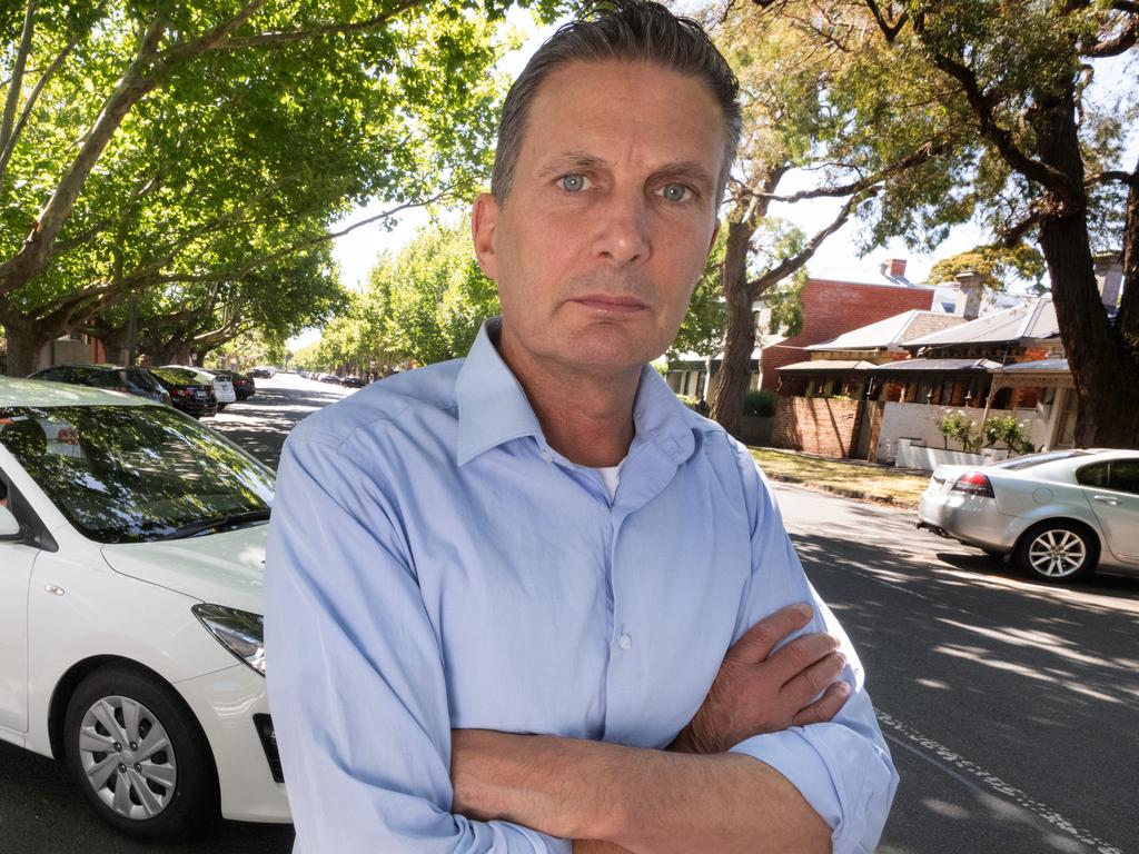 Middle Park resident Adrian King with the Monjon mobile patrol car. Picture: Tony Gough