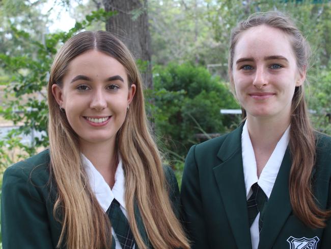 SCHOOL OP RESULTS: Monto State High School 2019 captains, Laney Ariens and Bridget Farmer. Picture: Contributed.