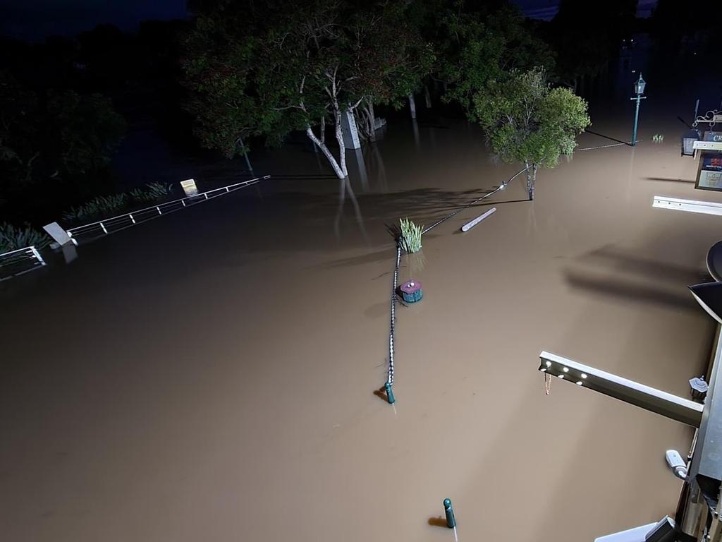 Flooding outside the Criterion Hotel.