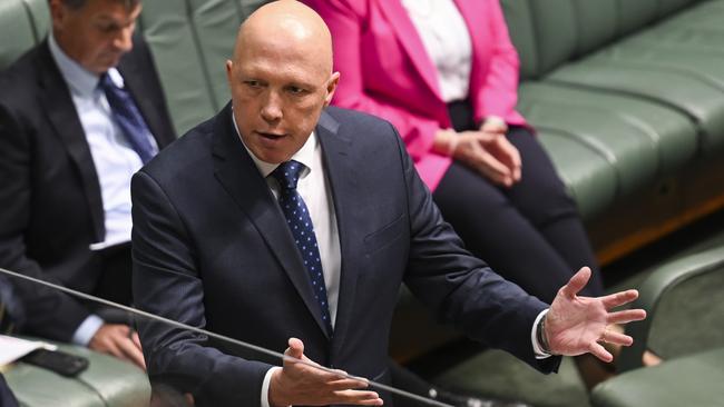 Opposition Leader Peter Dutton was called a fearmonger and racist for daring to address the issue of African gangs. Picture: Martin Ollman