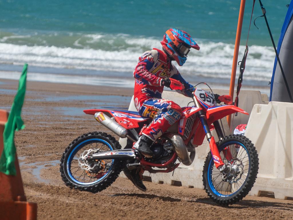 Damien Koppe at Motorcycle Beach Races at Grasstree Beach Sunday 27 August 2023 Picture: Michaela Harlow