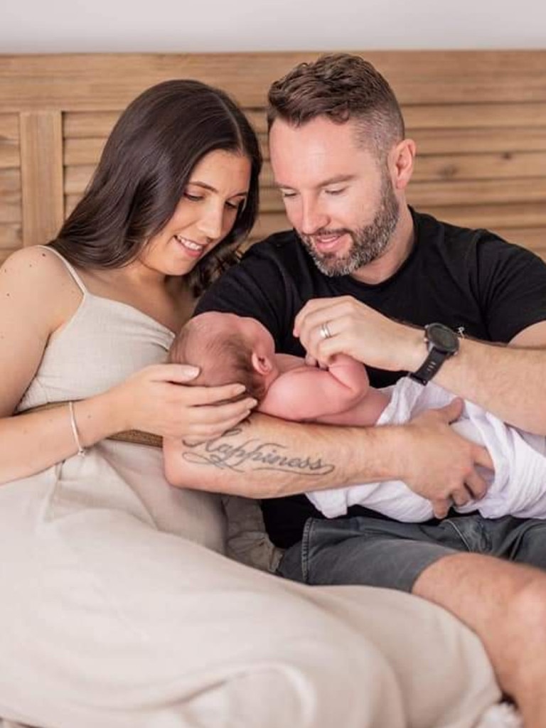 Ben and Sarah Wright with daughter Evie. Picture: Supplied