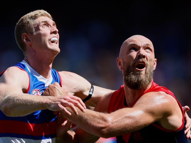 Max Gawn dominated against Tim English. (Photo by Dylan Burns/AFL Photos via Getty Images)