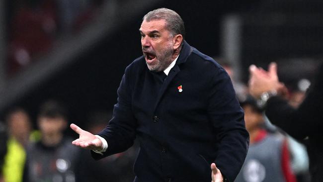 Tottenham's Australian coach Ange Postecoglou. Photo by Ozan KOSE / AFP.