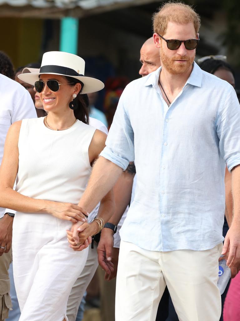 The duchess is as stylish as ever on the streets of Colombia. Picture: Vizzor Image/Getty Images