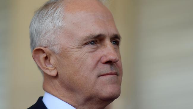 Australian Prime Minister Malcolm Turnbull speaks to the media during a visit to a construction site in Canberra yesterday. PIC: Lukas Coch/AAP