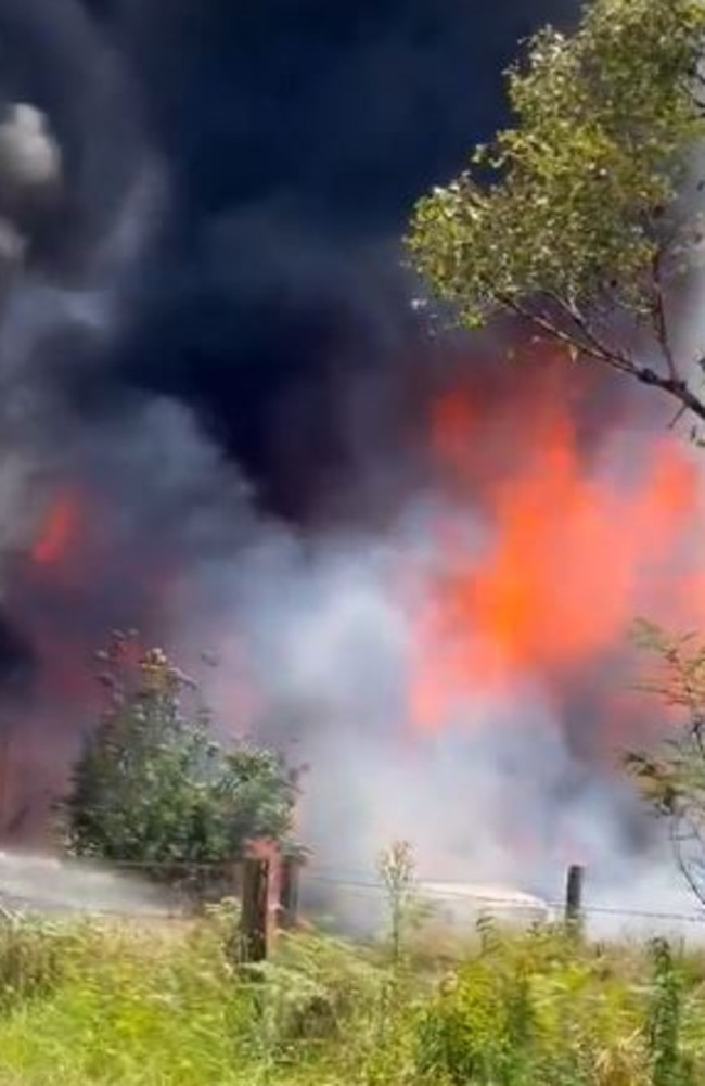 Two men were taken to Kingaroy hospital on Saturday as nine fire crews, SES, 2 ambulances and the police battled a 22 hour house fire.