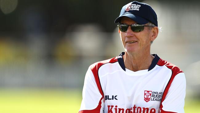 SYDNEY, AUSTRALIA - MAY 02:  England Coach Wayne Bennett looks on during an England Media Opportunity on May 2, 2017 in Sydney, Australia.  (Photo by Ryan Pierse/Getty Images)