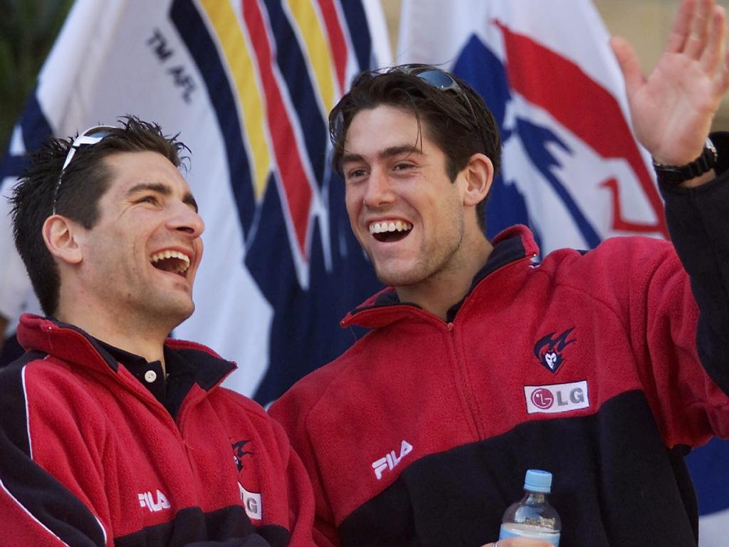 Adem Yze and Jeff White during the 2000 Grand Final parade.