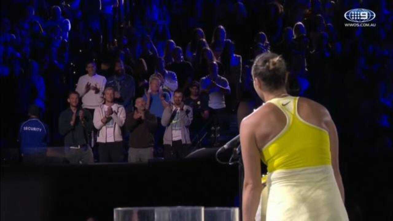 Sabalenka's hilarious post match speech