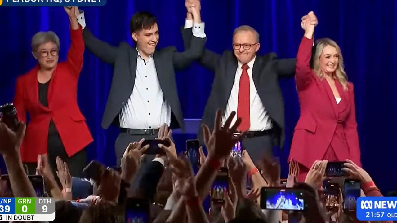 Albo tears up after bombshell win