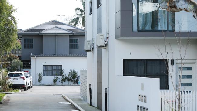 Police Ms Yu’s home in Campsie. Picture: Richard Dobson