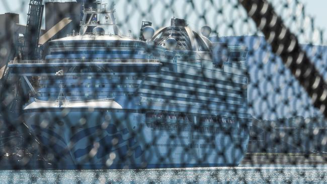 The Ruby Princess berthed in Port Kembla. Picture: Simon Bullard