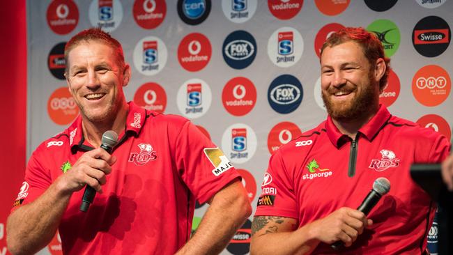 Brad Thorn and Scott Higginbotham have a unified vision for the Reds. Picture: RUGBY.com.au/Stuart Walmsley