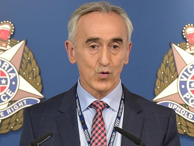 Victoria Police Detective Inspector Stephen Dennis announced $1 million reward for information about Allan Whyte and Maureen Brady. Picture: Jay Town