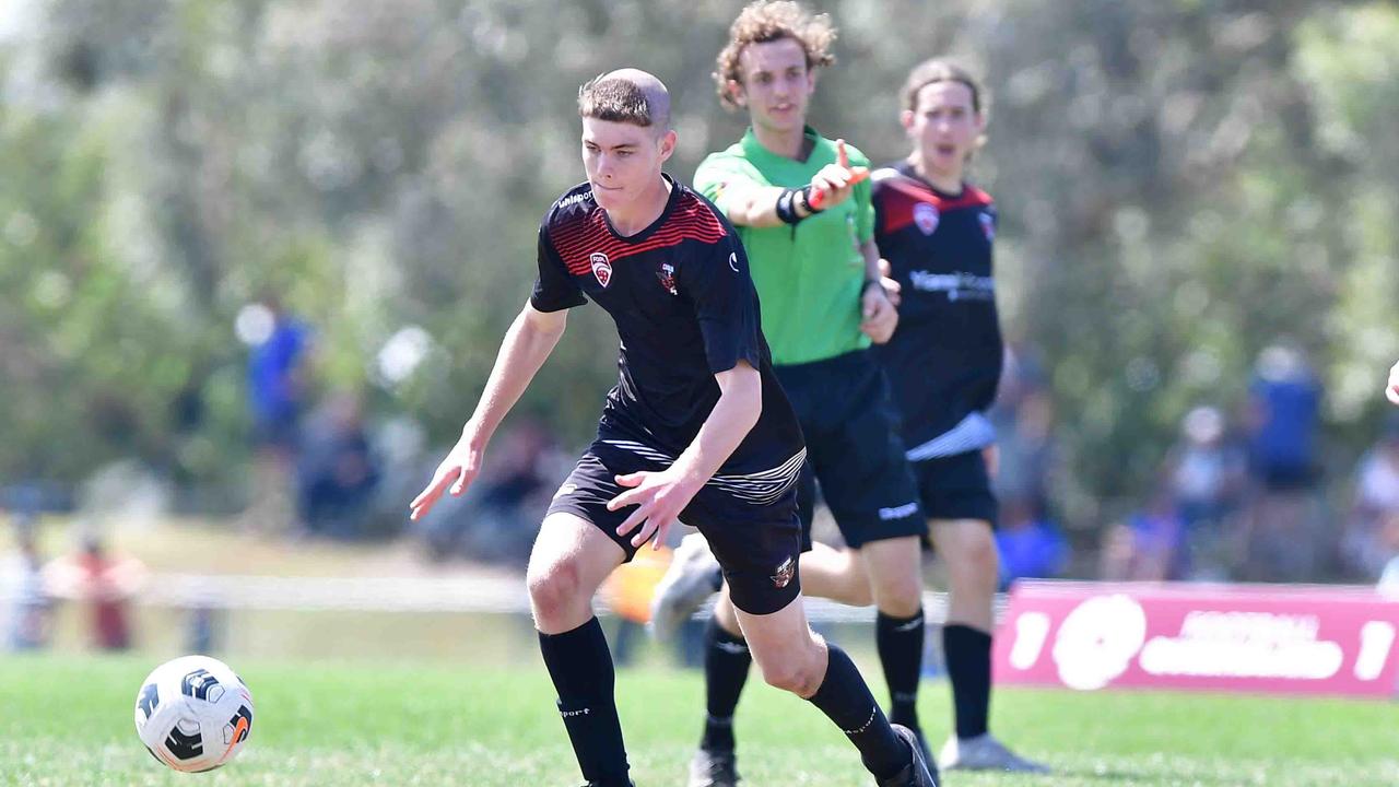 SOCCER: U 17 boys, Caloundra V Gympie. Picture: Patrick Woods.