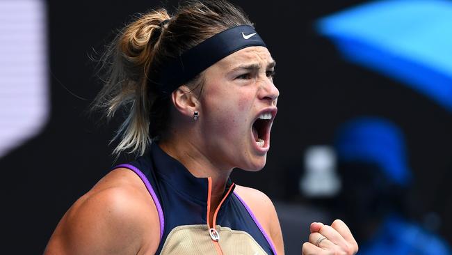 Sabalenka is excited by the prospect of taking on Williams at a Slam. Picture: AFP