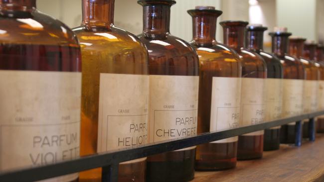 Bottles of ingredients for perfume, City of Perfume, Grasse, France.