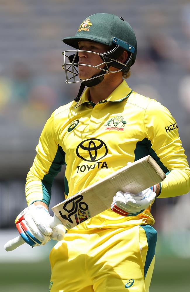 Jake Fraser-McGurk of Australia walks from the field after being dismissed during game three. (Photo by Paul Kane/Getty Images)