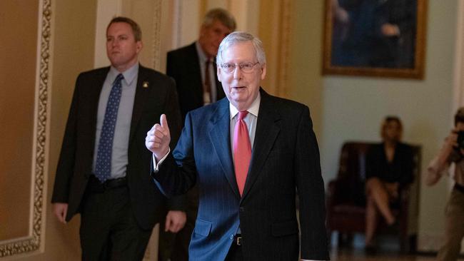 US senate Majority leader Mitch McConnell following the vote. Picture: AP