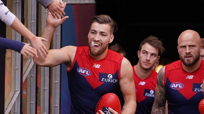 Jack Viney leads Melbourne into battle this year with Nathan Jones.