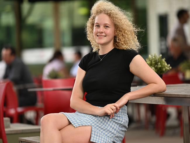 20/12/2023:  Year 12 graduate Priscilla Hart, 18, already accepted an early offer into a Bachelor of Science and Bachelor of Business at Griffith University. The first QTAC tertiary offer round for other high school graduates is Thursday.  pic: Lyndon Mechielsen/Courier Mail