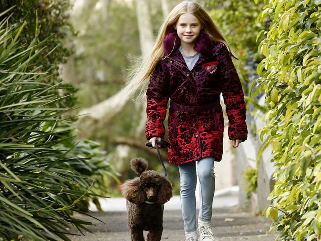 Actor Alyla Browne with her dog Twyla. Picture: John Appleyard