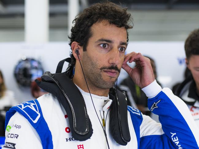 NORTHAMPTON, ENGLAND - JULY 07: Daniel Ricciardo of Australia and Visa Cash App RB prepares to drive in the garage prior to the F1 Grand Prix of Great Britain at Silverstone Circuit on July 07, 2024 in Northampton, England. (Photo by Rudy Carezzevoli/Getty Images)