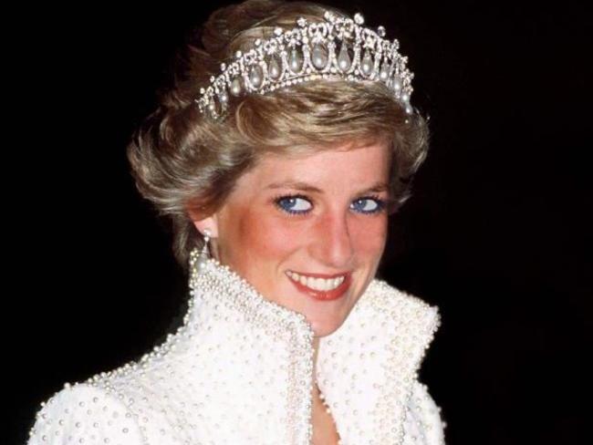 Princess Diana wears her favourite pearl and diamond tiara, since passed on to Duchess Catherine. Picture: Getty
