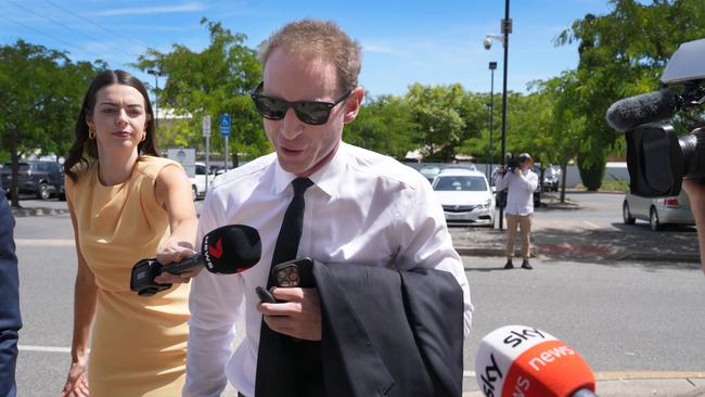 Former Opposition leader David Speirs arrives at Christies Beach Magistrates Court on Friday. Picture: NewsWire / Dean Martin