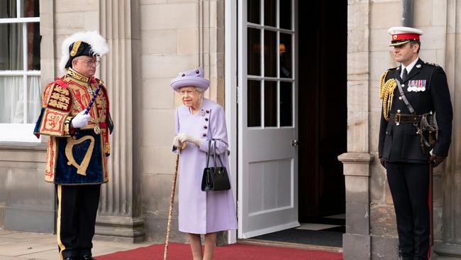 The Queen attends an Armed Forces Act of Loyalty Parade at the Palace of Holyroodhouse. Picture: AFP