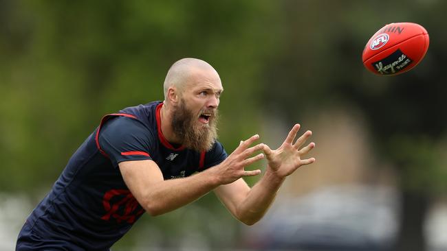 Max Gawn, pictured, and Brodie Grundy are locks in the ruck. Picture: Robert Cianflone/Getty