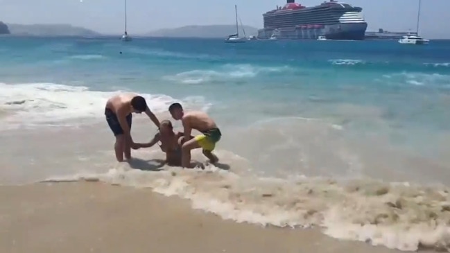 Freak wave from a passing tourist boat leaves two injured