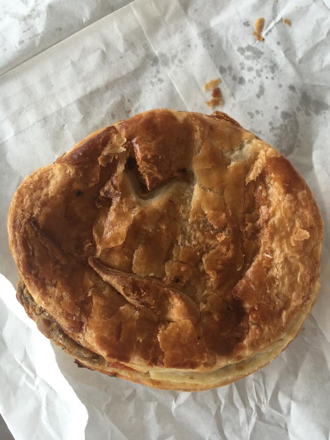 The chicken satay pie from Pacific Haven Bakery, Currimundi.