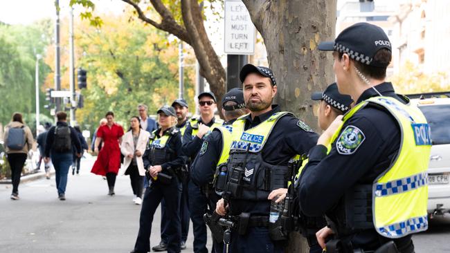 South Australian Police officers have travelled to Alice Springs to assist NT Police. Picture: NCA NewsWire/Morgan Sette