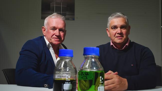 Photo of Chief Revenue Officer of Fusion Energy Group, Geoff Bentley with Fusion Energy Group, Chief Executive Officer, Nathaniel Allen at their office in Melbourne on Tuesday 11 March 2023. Photo Luis Enrique Ascui