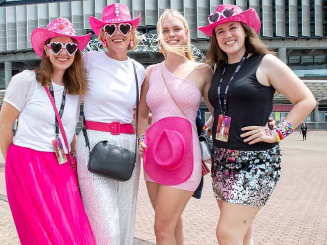 SYDNEY, AUSTRALIA - Daily Telegraph Photos February 26, 2024: Jodie, Virginia, Charlotte and Amber at Taylor Swift's The Eras Tour concert held at Accor Stadium in Sydney. Picture: Christian Gilles