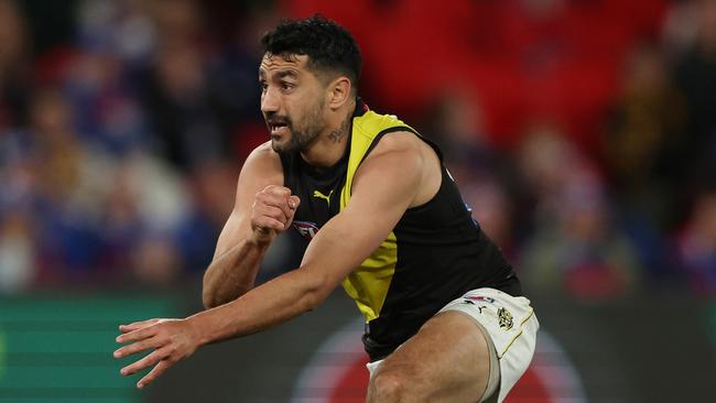 Pickett was rattled by the incident, in the third quarter of the Tigers’ 55-point loss. Picture: Robert Cianflone/Getty Images